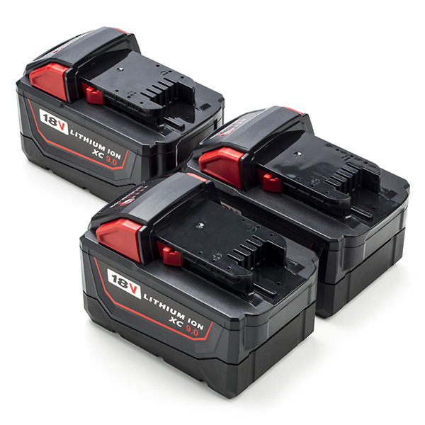 3-Pack Milwaukee M18 B9 / 4932451245 accu's (18 V, 9.0 Ah, 123accu huismerk)  AMI00614 - 1