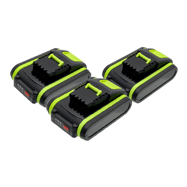3 stuks: Worx PowerShare WA3640 / WA3572 / 20V Max accu's (20 V, 2.5 Ah, 123accu huismerk) AWO00114 - 1