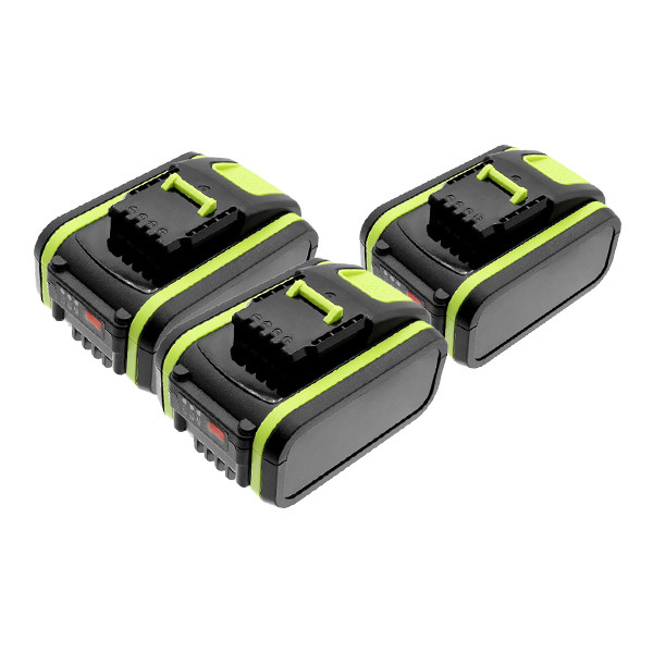 3 stuks: Worx PowerShare WA3641 / 20V Max accu's (20 V, 6.0 Ah, 123accu huismerk) AWO00151 - 1
