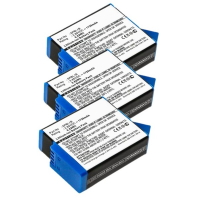 3 stuks GoPro SPBL1B / AHDBT-901 accu's (3.85 V, 1720 mAh, 123accu huismerk)  AGO00158