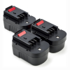 3x Black & Decker HPB14 / A1714 / A14 accu (14.4 V, 2.0 Ah, 123accu huismerk)