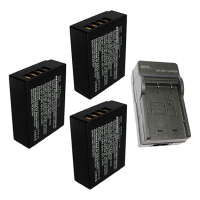 3x FujiFilm NP-W126 / NP-W126S accu's + lader (7.4 V, 1020 mAh, 123accu huismerk)  AFU00311