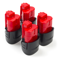 4-pack Milwaukee M12 B2 / 4932430064 accu's (12 V, 2.0 Ah, 123accu huismerk)  AMI00565