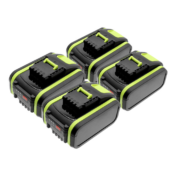 4 stuks: Worx PowerShare WA3641 / 20V Max accu's (20 V, 6.0 Ah, 123accu huismerk) AWO00152 - 1