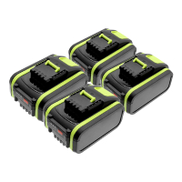4 stuks: Worx PowerShare WA3641 / 20V Max accu's (20 V, 6.0 Ah, 123accu huismerk) AWO00152
