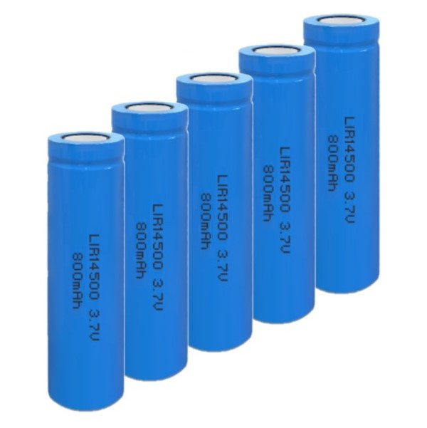 5 x ICR14500 / 14500 batterij (3.7 V, 800 mAh, 123accu huismerk) ADR00099 - 1