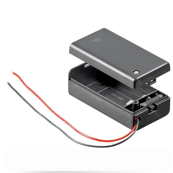 9V / 6LR61 / E-Block clip aansluiting met aan / uit schakelaar (123accu huismerk)  AGO00137 - 