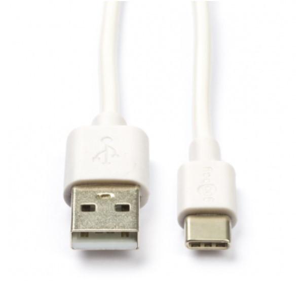 ACCU USB A naar USB C kabel (0.1 meter, wit)  AAC00855 - 1