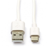 USB A naar USB C kabel (0.1 meter, wit)