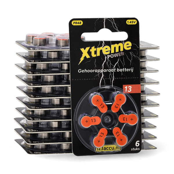 Aanbieding: 123accu Xtreme Power 13 / PR48 / Oranje gehoorapparaat batterij 120 stuks (123accu huismerk) ADR00371 - 1
