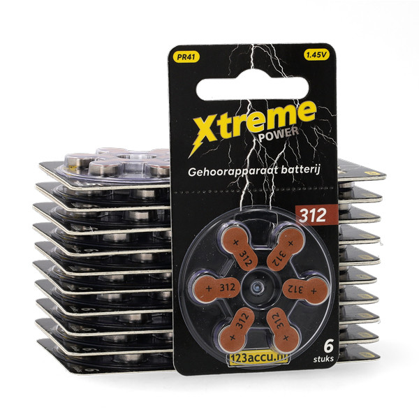 Aanbieding: 123accu Xtreme Power 312 / PR41 / Bruin gehoorapparaat batterij 120 stuks (123accu huismerk) ADR00370 - 1