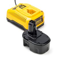 Aanbieding: 1x DeWalt DE9091 accu + Lader (14.4 V, 1.5 Ah, 123accu huismerk)  ADE01159