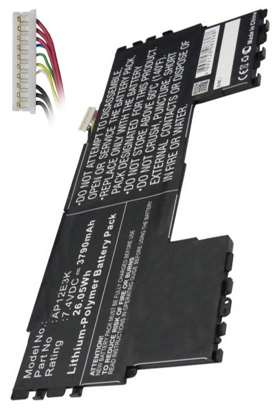 Acer AP12E3K accu (7.4 V, 3790 mAh, 123accu huismerk)  AAC00429 - 1