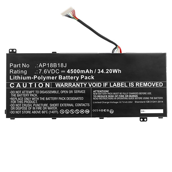 Acer AP18B18J accu (7.6 V, 4500 mAh, 123accu huismerk)  AAC00918 - 2