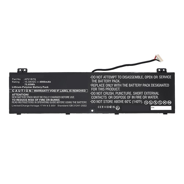 Acer AP21B7Q / KT.00407.014 accu (15.48 V, 4900 mAh, 123accu huismerk) AAC00937 - 1