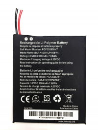 Acer BAT-A10 / KT.0010S.010 accu (3.7V, 2000 mAh, origineel)  AAC00763