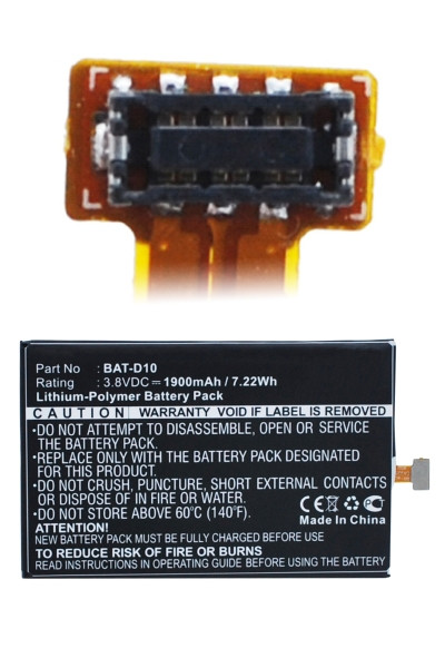 Acer BAT-D10 / CA325685G / KT.0010B-009 accu (1900 mAh, 123accu huismerk)  AAC00575 - 1