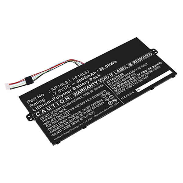 Acer KT.00205.008 / KT.0020G.010 accu (7.5 V, 4800 mAh, 123accu huismerk)  AAC00895 - 1