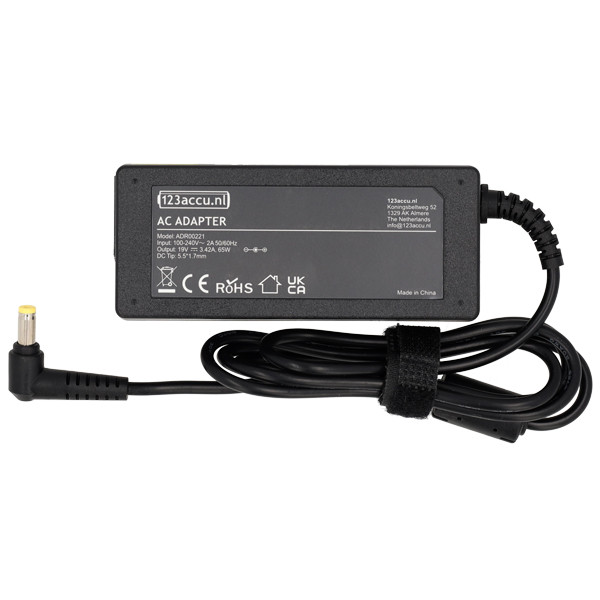 Acer adapter (19V, 3.42 A, 65 W, 123accu huismerk) ADR00221 - 2