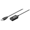 Actieve USB 2.0 verlengkabel (10 meter, zwart)