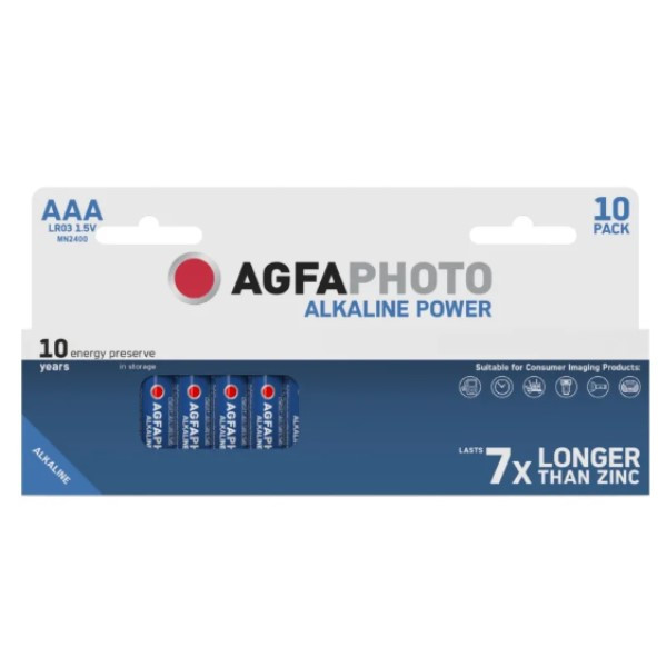 Agfaphoto AAA / MN2400 / LR03 Alkaline Batterij (10 stuks)  290002 - 1