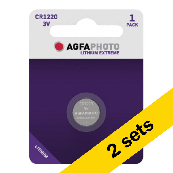 Agfaphoto CR1220 3V Lithium knoopcel batterij 2 stuks  AAG00026 - 1
