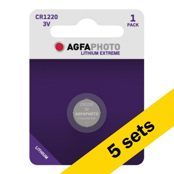 Agfaphoto CR1220 / DL1220 / 1220 Lithium knoopcel batterij 5 stuks  AAG00023 - 1