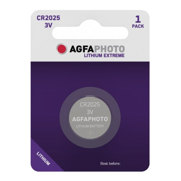 Agfaphoto CR2025 3V Lithium knoopcel batterij 1 stuk  290034 - 1