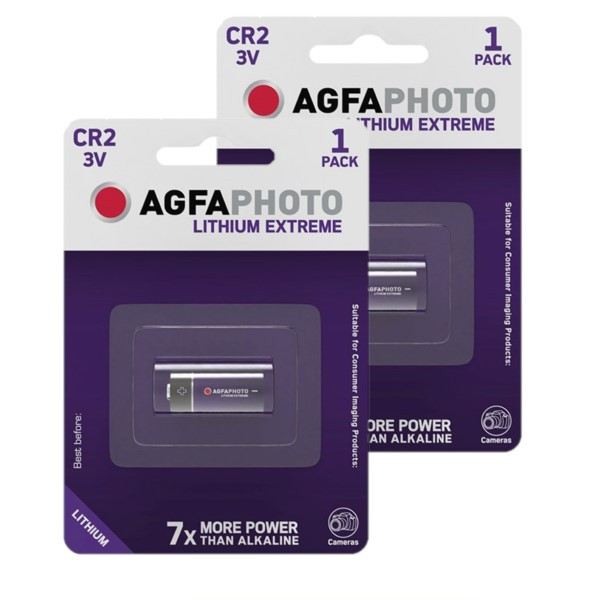 Agfaphoto CR2 Lithium Batterij (2 stuks, 3V, 750 mAh) AAG00093 - 1