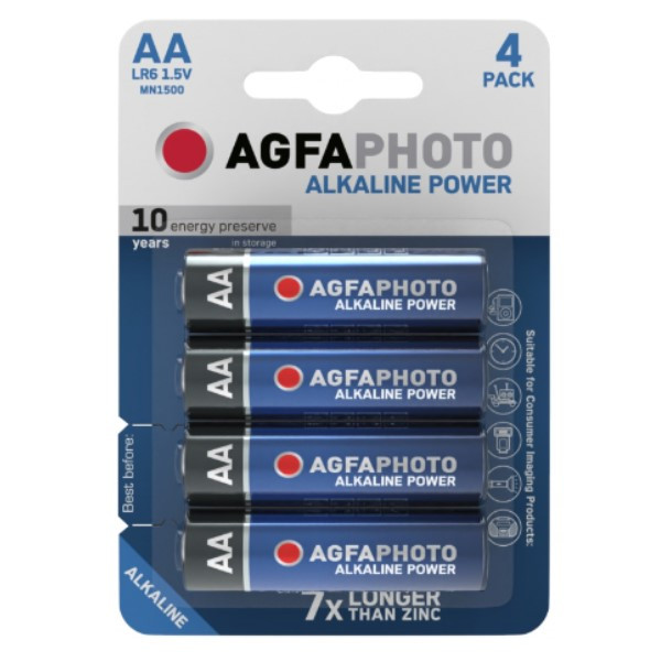 Agfaphoto Power AA / MN1500 / LR06 Alkaline Batterij (4 stuks)  290004 - 