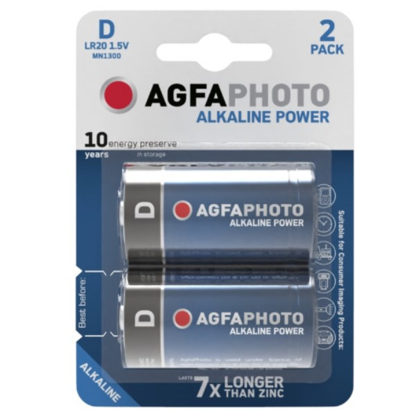 Agfaphoto LR20 / D Alkaline Batterij (2 stuks) AgfaPhoto 123accu.nl