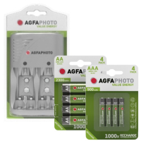 Agfaphoto oplader + oplaadbare AAA / AA batterijen 8 stuks