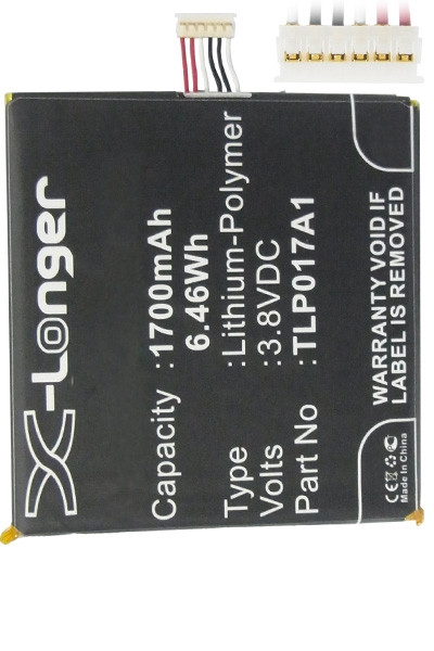 Alcatel TLP017A1 / TLP017A2 accu (1700 mAh, 123accu huismerk)  AAL00075 - 1