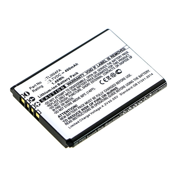 Alcatel TLi004FA accu (3.8 V, 400 mAh, 123accu huismerk)  AAL00266 - 1