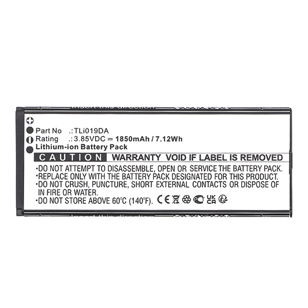Alcatel TLi019DA accu (3.85 V, 1850 mAh, 123accu huismerk) AAL00328 - 2