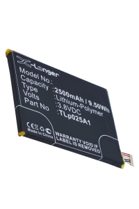 Alcatel TLp025A1 accu (2500 mAh, 123accu huismerk)  AAL00170