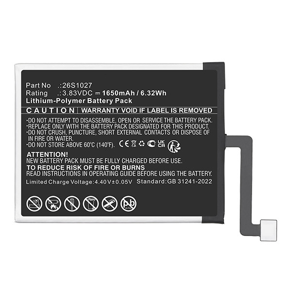 Amazon 26S1027 / 26S1027-A accu (3.83 V, 1650 mAh, 123accu huismerk) AAM00165 - 2