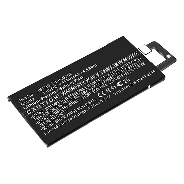 Amazon ST29 / 58-000252 accu (3.8 V, 1100 mAh, 123accu huismerk)  AAM00102 - 1