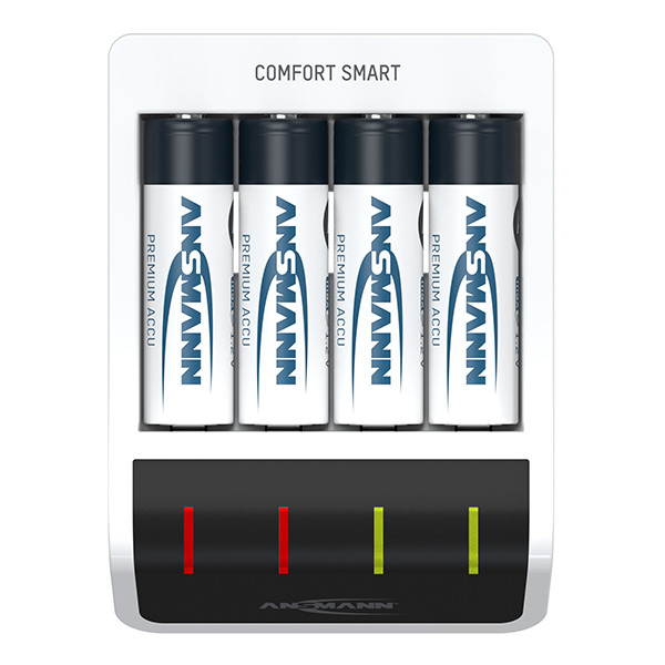 Ansmann Comfort Smart USB snellader + oplaadbare AA Ni-MH batterijen (4 stuks, 2100 mAh) AAN00198 - 2