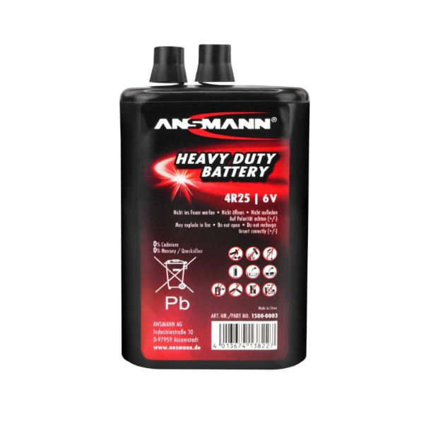 Ansmann Heavy Duty Zink-kool 4R25 batterij (6V, 9Ah, 1 stuk)  AAN00144 - 3