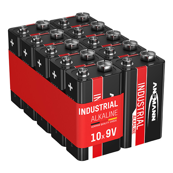 Ansmann Industrial 9V / 6LR61 / E-Block Alkaline Batterij (10 stuks) AAN00282 - 1