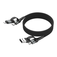 Ansmann USB-A + USB-C naar USB-C + Lightning magnetische oplaadkabel 1,2 meter (zwart) AAN00313