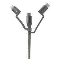 Ansmann USB-A 3-in-1 oplaadkabel voor micro-USB / USB-C / Lightning (1,2 meter) AAN00248