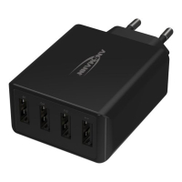 Ansmann USB-A lader 30W (4x USB-A, zwart) AAN00232