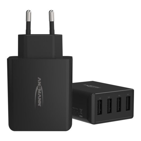 Ansmann USB-A lader 30W (4x USB-A, zwart) AAN00232 - 2