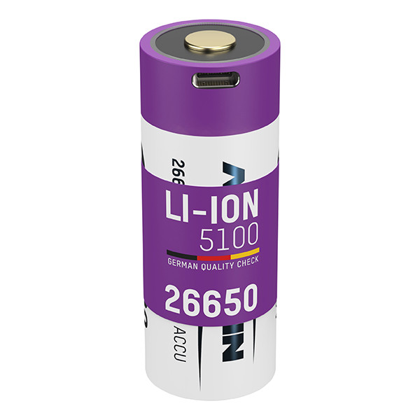Ansmann USB-C Oplaadbare 26650 Li-ion Batterij (1 stuk, min. 4950 mAh) AAN00274 - 1