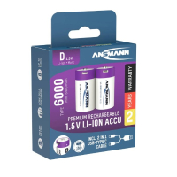 Ansmann USB-C Oplaadbare D 1,5V Li-ion Batterijen (2 stuks, 5400 mAh)  AAN00098