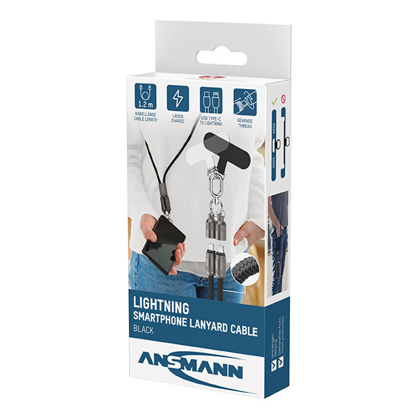 Ansmann USB-C naar Lightning oplaadkabel 1,2 meter (27W, zwart) AAN00314 - 3