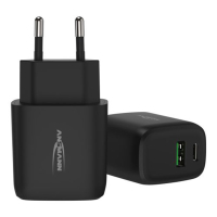 Ansmann USB snellader 20W zwart (1x USB-C PD3.0, 1x USB-A QC3.0) AAN00234