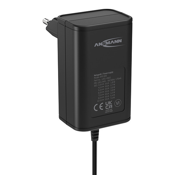 Ansmann universele adapter regelbaar 3V tot 12V (12V, 0.6A, 7.2W) AAN00217 - 1